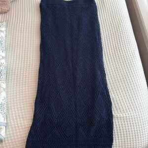 KNIT MAXI Navy Blue Skirt